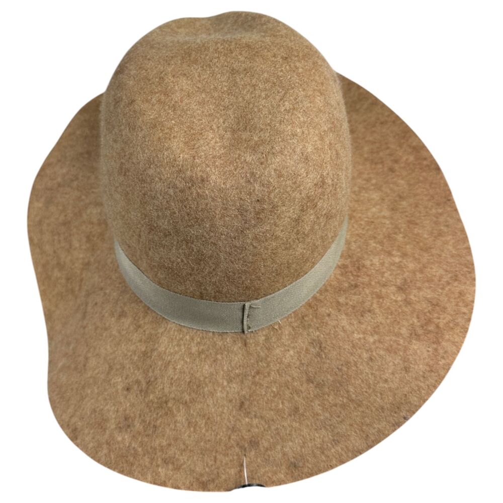 Banana Republic Felt Fedora Taupe Heather Wide Brim Sun Hat S/M NEW with Tags - Picture 8 of 8